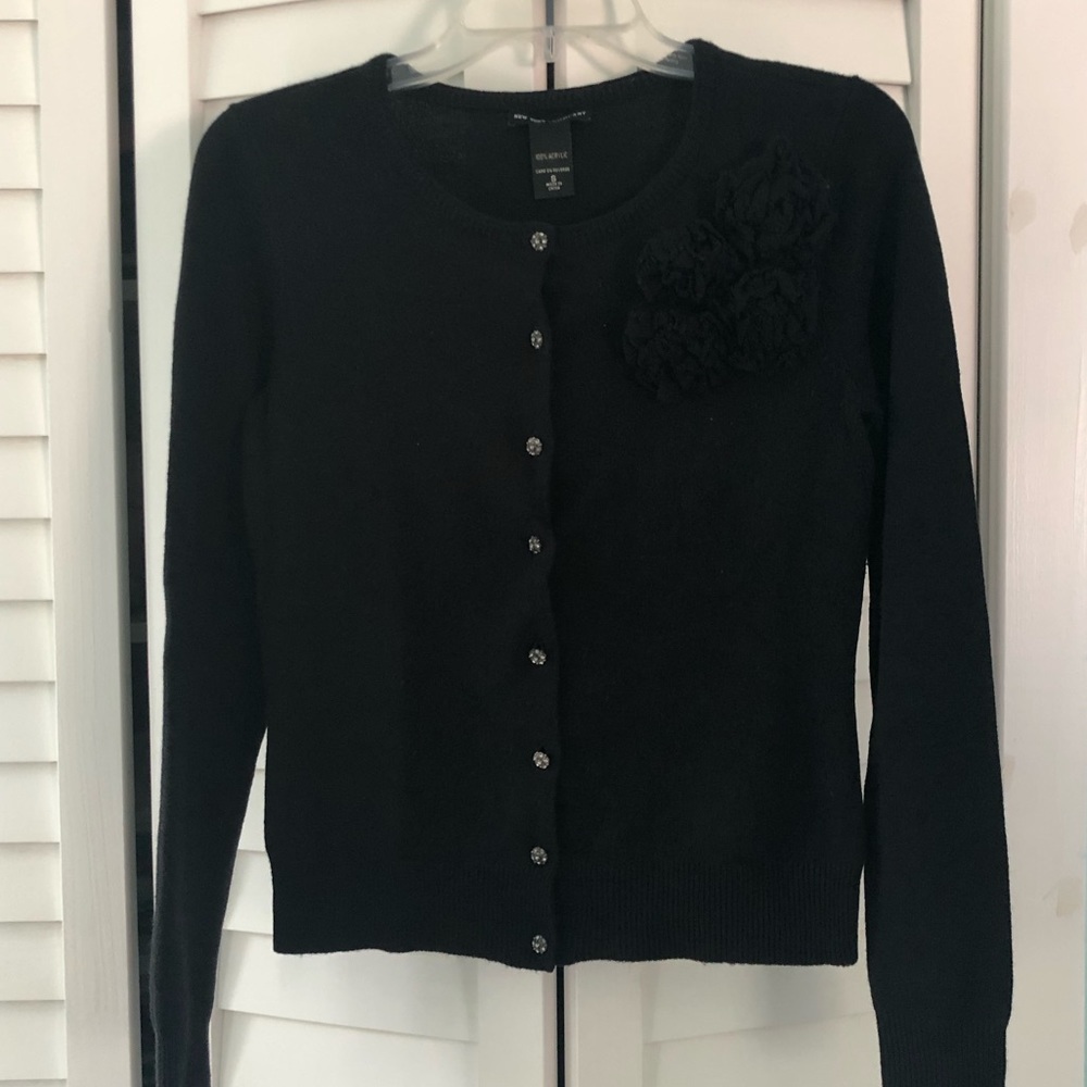 Black Cardigan with sparkly buttons. Perfect over party dress